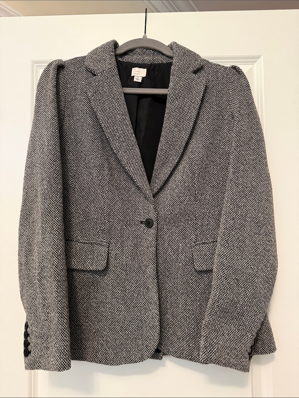a new day Gray Textured Women's Single-Button Blazer